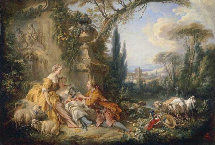 Francois Boucher Charms of Country Life Norge oil painting art